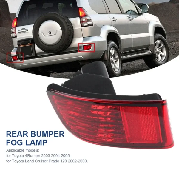 For 2002-2009 Toyota Land Cruiser Prado Rear Bumper  Fog Lamp
